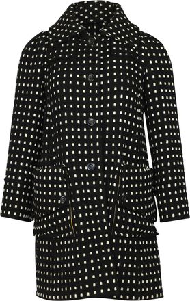 Diane Von F&uuml;rstenberg Diane Von Furstenberg Polka Dot Trench Coat in Black Wool