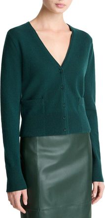 Vince Satin Button Wool & Cashmere-Blend Cardigan