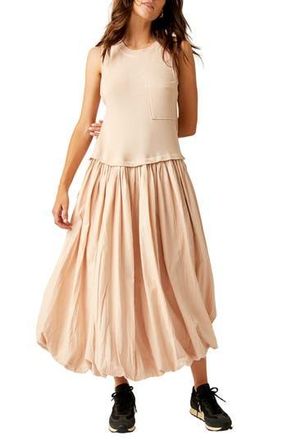 Free People Calla Lilly Mixed Media Cotton Dress in Sandstone at Nordstrom Rack, Size Small