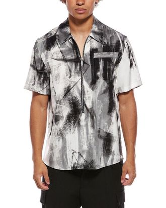 Helmut Lang 1/2-Zip Print Shirt