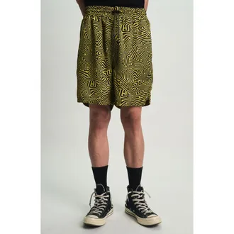 Rta Clyde Topography Pull-On Shorts in Black Topography at Nordstrom, Size X-Small