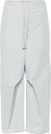 Christophe Lemaire drawstring-fastening cropped trousers - women - Cotton - 40 - Grey