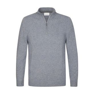 Profuomo Half Zip Blauwe Pullover Sweater - Heren - Truien - Blauw - Maat: L
