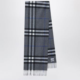 Burberry Sciarpa Check in cashmere grigia