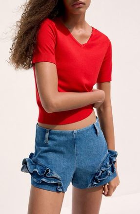 Mango V-Neck Sweater in Red at Nordstrom, Size X-Small