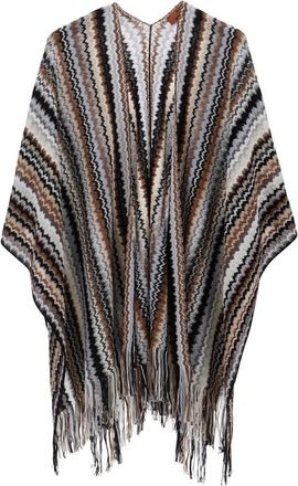 Missoni Cape con frange a zigzag - - Accessories - Donna - Multicolore - ONE SIZE