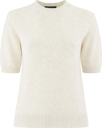 Fabiana Filippi Trui met korte mouwen en ronde hals - Dames - T-shirts - Wit - XS - Katoen - Tops