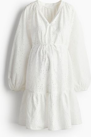 H&M MAMA Kleid mit Broderie Anglaise - White