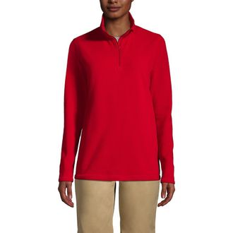 Lands End School Uniform Young Lightweight Fleece Quarter Zip Pullover in Red at Nordstrom, Size X-Large
