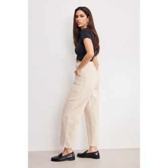 Good American Womens Cropped Barrel Pants in Size 24 Plus | Good American by Khlo&Egrave; Kardashian