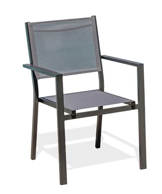 DCB Garden Dcb Garden - Tolede - Sill&oacute;n De Jard&iacute;n Apilable De Aluminio Y Lona Plastificada