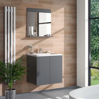 Vicco Espejo De Ba&ntilde;o Izan, Gris, 60 X 62 Cm Vicco