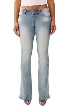 True Religion Joey Low Rise Flare Leg Jeans in Salt Water at Nordstrom, Size 23
