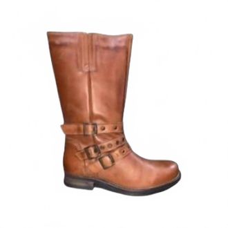 Eric Michael Womens Sienna Knee High Moto Boots In Tan