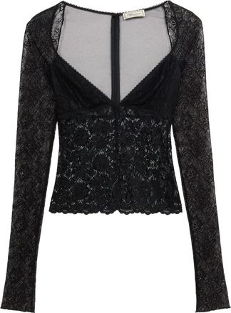Blumarine Top con pizzo - Nero