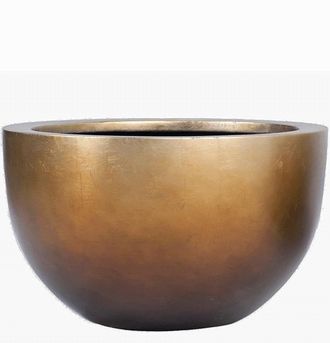 Baq Grosser Blumentopf Metallic Silver Leaf Bowl ø 45 cm - Honey Matt