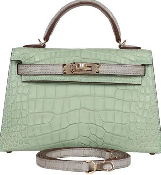 Herm&egrave;s Herm&egrave;s Kelly 20 Horse Shoe Stamped Sellier Mississippiensis Alligator Matte Bi-Colour