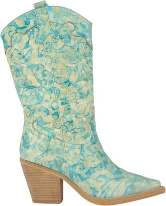 Alma En Pena Geborduurde laars met hak - Dames - Cowboylaarzen - Blauw - 39 EU - Schoenen