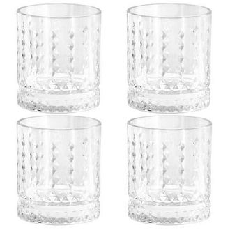 Gibson Home 4 Piece 13 Ounce Teardrop Embossed Double Old-Fashioned Glass Set in Clear at Nordstrom