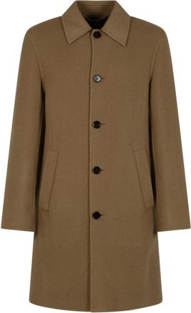 Burberry Halflange Wollen Auto Jas - Heren - Mantel - Bruin - XL - Wol - Jassen