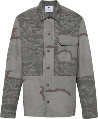 Marine Serre Overshirt met camouflageprint - Heren - Zomerjassen - Grijs - L - Katoen - Jassen