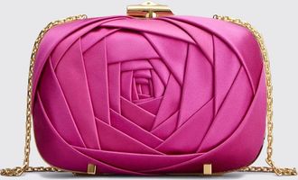 Roger Vivier Rose Vivier Floral Embroidered Silk Satin Mini Bag