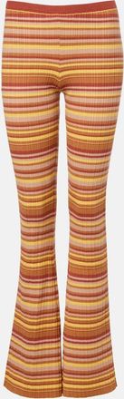 Bananhot Pantaloni flared Ann a righe in maglia a coste