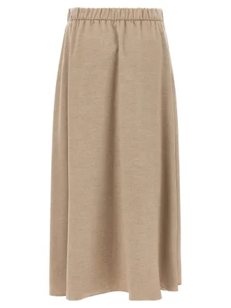 Herno A-Line Flannel Skirt - Beige