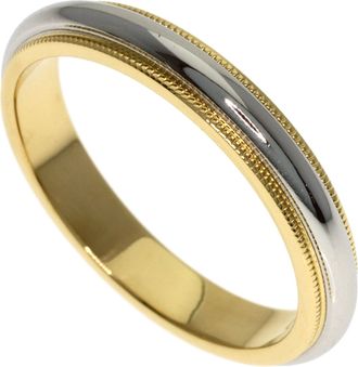 Tiffany & Co. Gold Silver Yellow Gold (18K) Platinum 950 Band Ring (Pre-Owned)