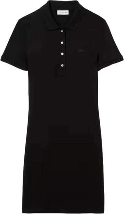 Lacoste Stretch Katoen Piqu&eacute; Polo Jurk - Dames - Korte kleedjes - Zwart - S - Katoen - Kleedjes