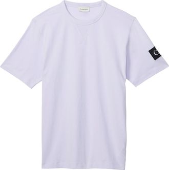 Calvin Klein Heren Badge Ronde Hals Regular T-shirt (Lilac)