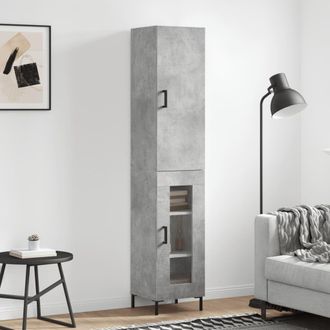Berkfield Home Highboard Concrete Grey 34.5x34x180 cm Engineered Wood