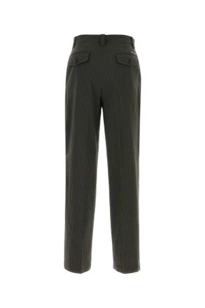 Maison Kitsun&eacute; Om01112wc5032 P391 Rangergreen Exterior: Polyester Cotton Pantaloni Trousers