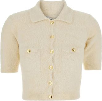 Elisabetta Franchi Kortemouw Cardigan - Dames - Vesten - Beige - S - Truien & Vesten