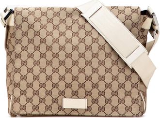 Gucci Pre-owned Womens Monogram Canvas Messenger Bag - Tan Textile - One Size
