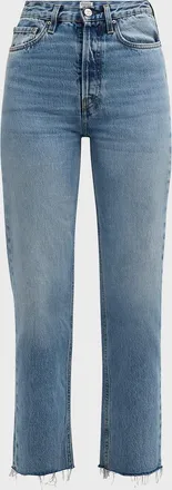 Toteme Classic Cut Frayed Denim Pants
