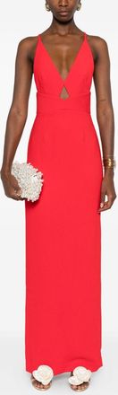 Solace London Womens Milly Midi Dress - Red - Size EU 40 (Womens)