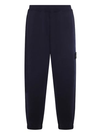 Stone Island patch-pocket cotton track pants - Blue