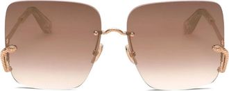 Roberto Cavalli Occhiali da sole Snake squadrati - Oro
