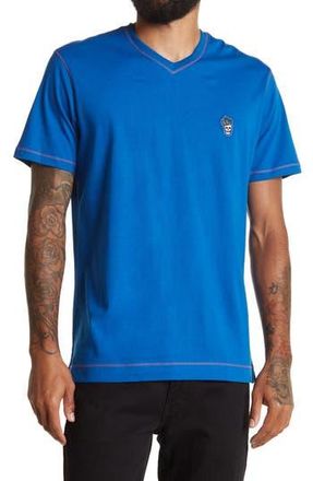 Robert Graham Damien Short Sleeve V-Neck T-Shirt in Cobalt at Nordstrom Rack, Size Xxx-Large
