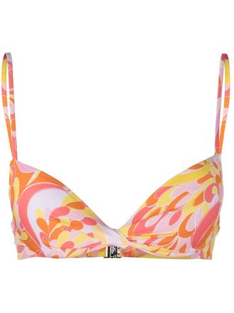 Pucci abstract-print bikini top - women - Polyamide - 44 - Pink
