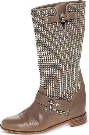 Christian Louboutin Leren laarzen met studs - Bruin