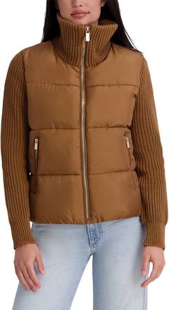 Kensie Mixed-Media Puffer Jacket