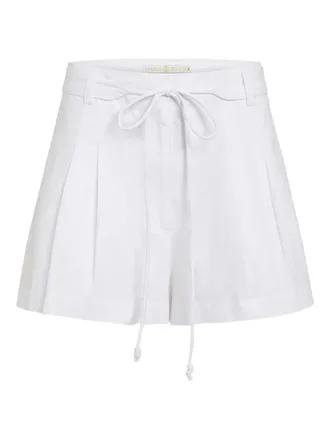Marie Oliver Lander pleated shorts - women - Cotton - 10 - White