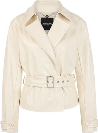 Marc Cain Korte trenchcoat met laklook - Dames - Zomerjassen - Beige - M - Jassen
