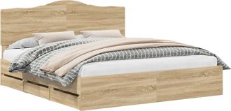 vidaXL Estructura De Cama Roble Sonoma 200 X 200 Cm Madera Ingenieril Vidaxl