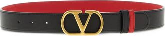 Valentino Garavani Cintura VLogo Signature reversibile in pelle - Nero