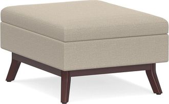 Simpli Home Owen 34In Mid Century Modern Rectangle Coffee Table Storage Ottoman