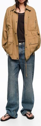 Bimba & Lola Jacket With Adjustable Waist in Camel at Nordstrom, Size Medium Eu