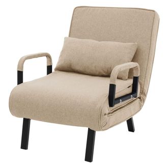 ML Design Sill&oacute;n cama 3en1, individual de 1 plaza plegable, chenilla marr&oacute;n